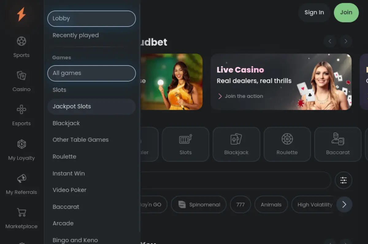 A demonstration of Cloudbet's smooth and responsive user interface, showcasing how it seamlessly adapts to different screen sizes and devices.
